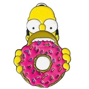 Brand New The Simpsons Homer Eating a Donut Enamel Pin